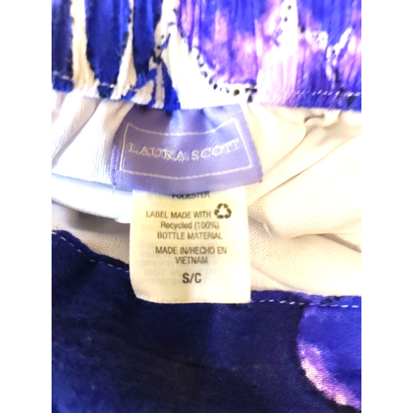 Laura Scott Women's Skirt Size Small Lined Blue Purple Swing Floral - Picture 7 of 9